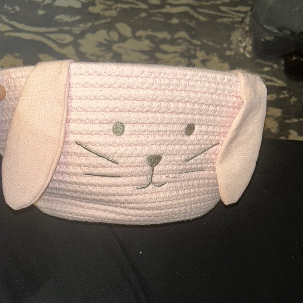 NWT Large Pink Bunny w/Ears Basket - Picture 2 of 8
